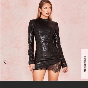 House of CB Black Mini Sequin Dress